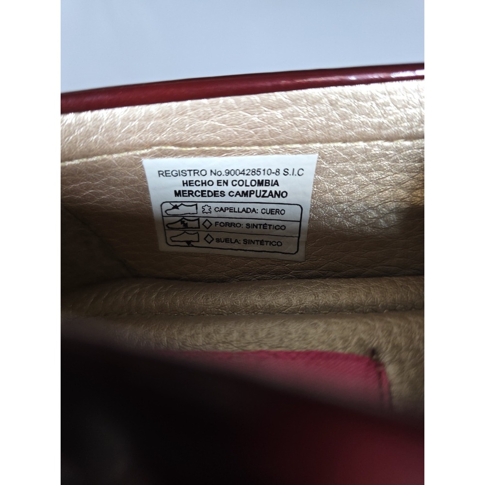Size 5 Mercedes Campuzano Burgundy Patent Leather Horsebit Driving Loafers Women - Picture 4 of 11